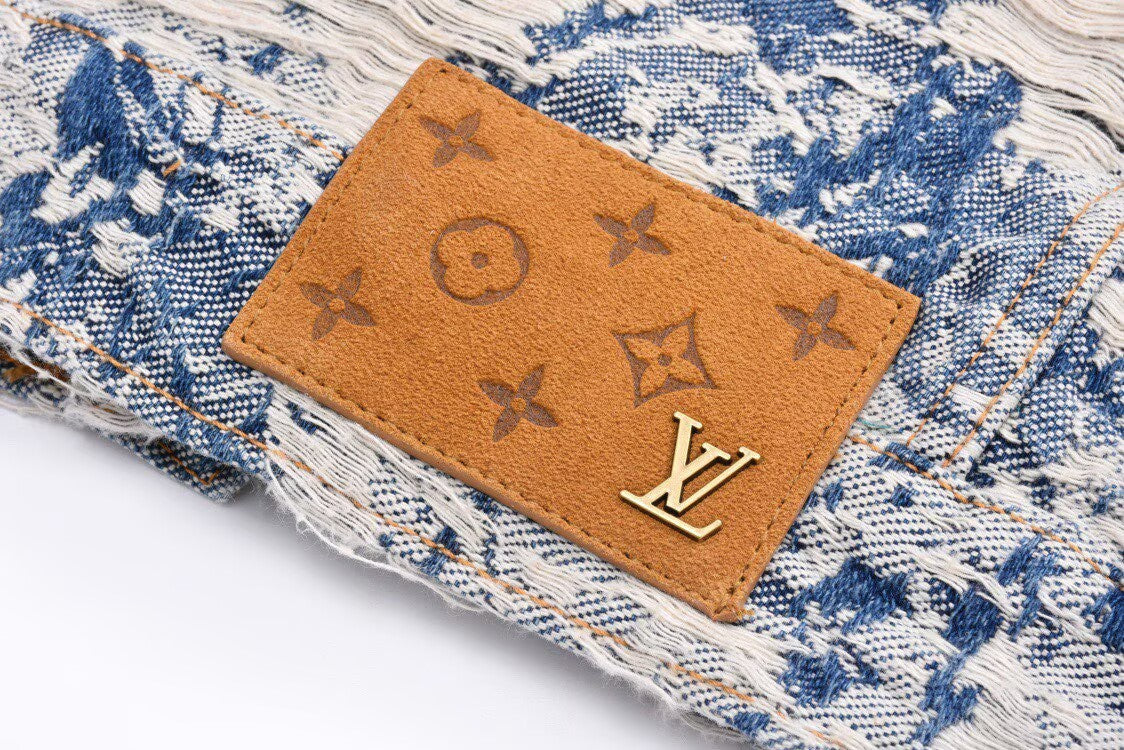 LOUIS VUITTON Floral Jacquard Denim Jacket