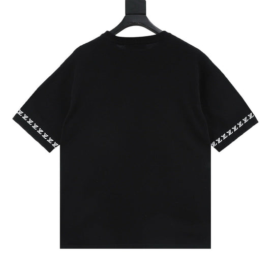 Louis Vuitton Letter Jacquard Knit T-Shirt with Cuff Detail