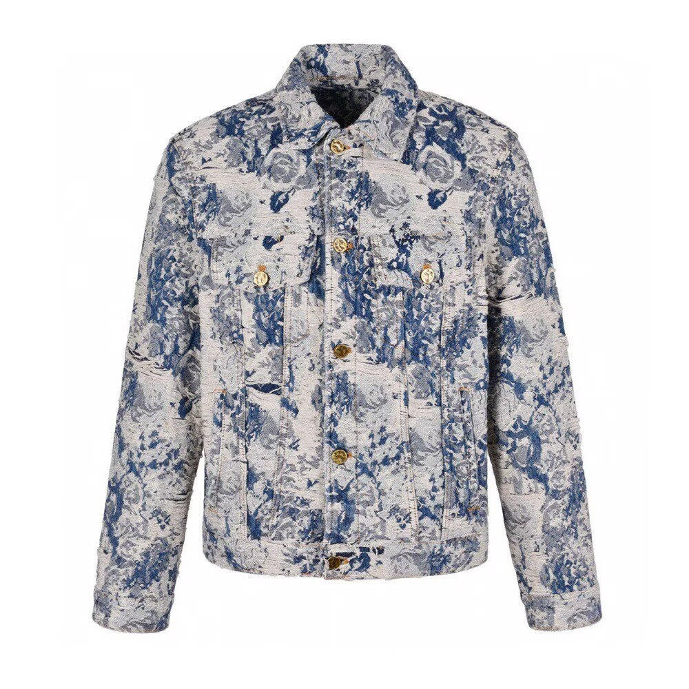 LOUIS VUITTON Floral Jacquard Denim Jacket