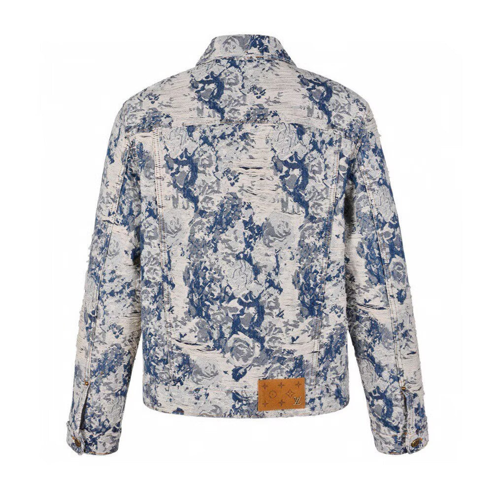 LOUIS VUITTON Floral Jacquard Denim Jacket