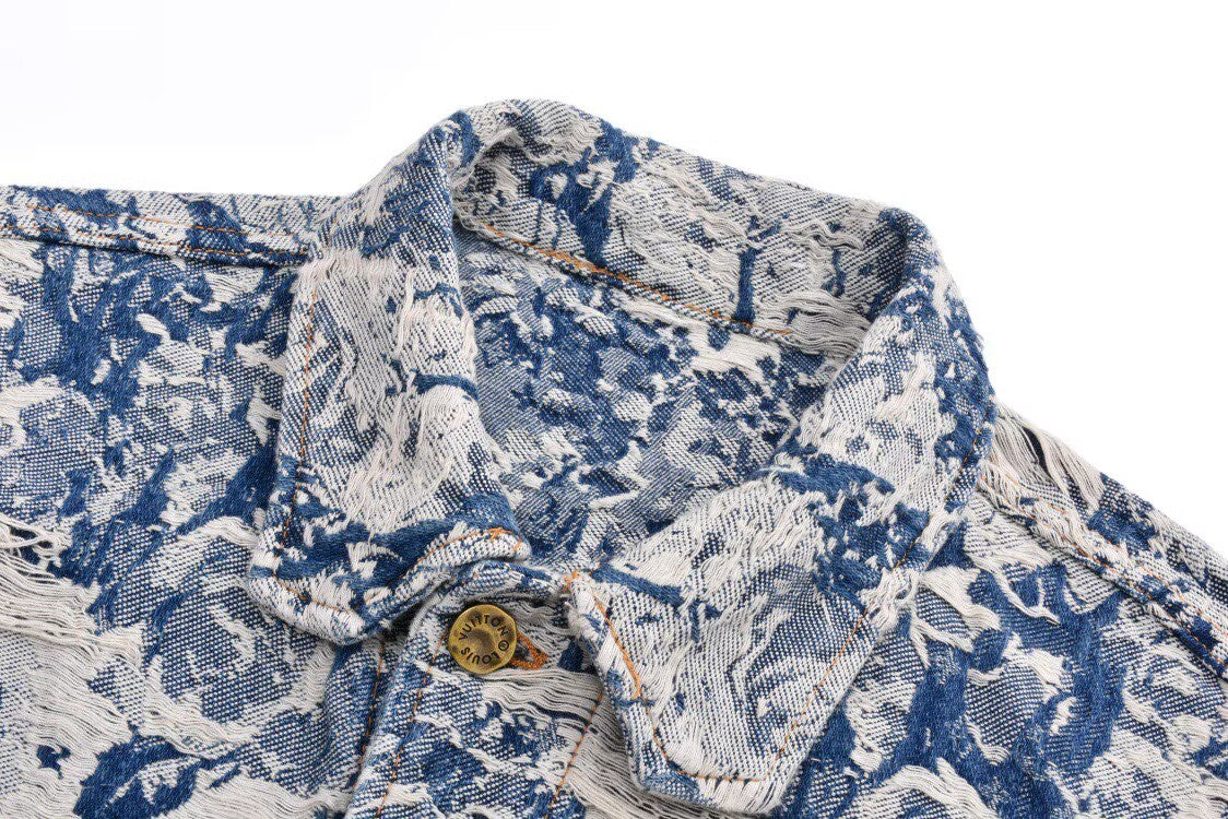 LOUIS VUITTON Floral Jacquard Denim Jacket