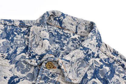 LOUIS VUITTON Floral Jacquard Denim Jacket