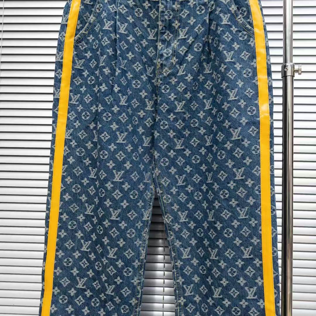 Louis Vuitton Logo-Embroidered Straight-Leg Jeans