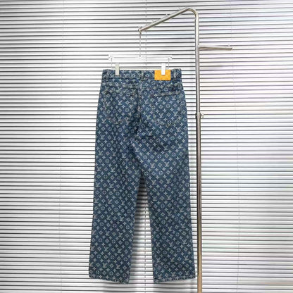 Louis Vuitton Logo-Embroidered Straight-Leg Jeans