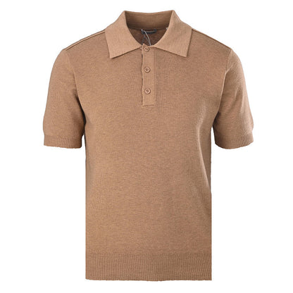 Burberry Men's Short-Sleeve Wool Polo Shirt with Four-Color Placket Detail