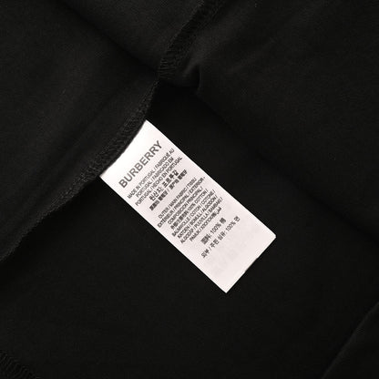 Burberry T-Shirt with Tape-Style Horizontal Stripe Overlay & Letter Print