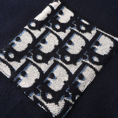 DIOR CD All-Over Jacquard Cotton Knit Crew-Neck Sweater