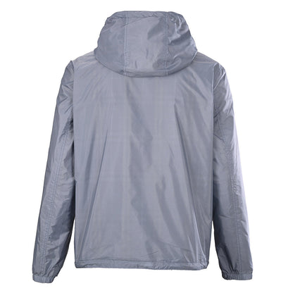 BURBERRY BBR Grey-Green Check Reversible Hooded Jacket