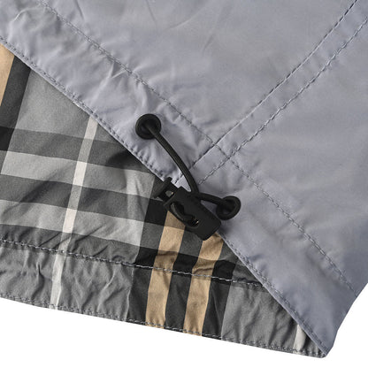 BURBERRY BBR Grey-Green Check Reversible Hooded Jacket