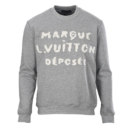 Louis Vuitton Marque Déposée Embroidered Crewneck Sweatshirt — Grey