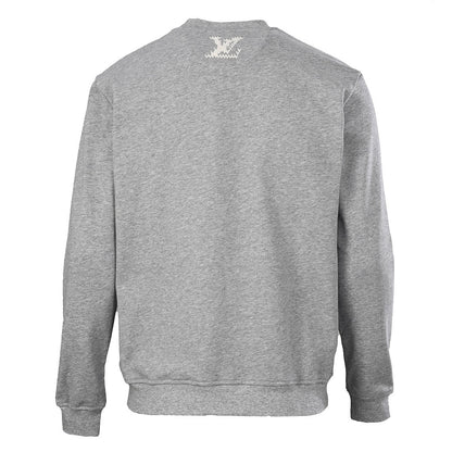 Louis Vuitton Marque Déposée Embroidered Crewneck Sweatshirt — Grey