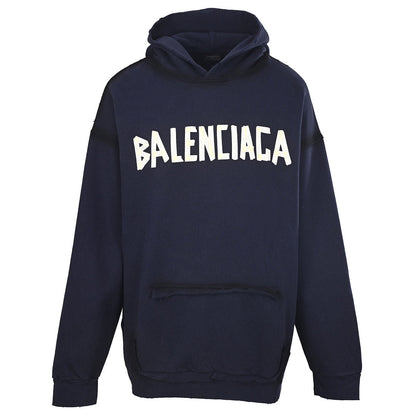BALENCIAGA Washed Distressed Textured Print Hoodie