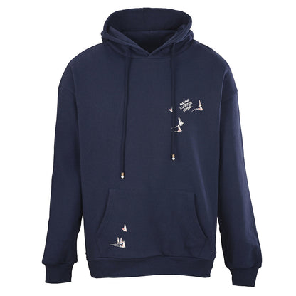 Louis Vuitton Sailboat Embroidered Pullover Hoodie — Navy