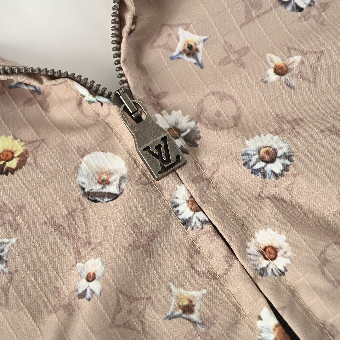 Louis Vuitton LV Monogram Daisy Print Aged Stand-Collar Jacket