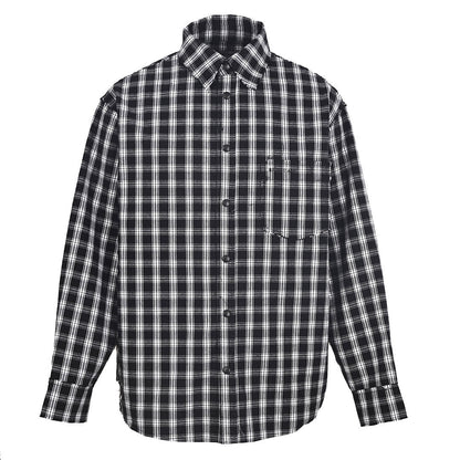 BALENCIAGA Two-Tone Check Frayed Lapel Jacket