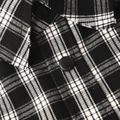 BALENCIAGA Two-Tone Check Frayed Lapel Jacket