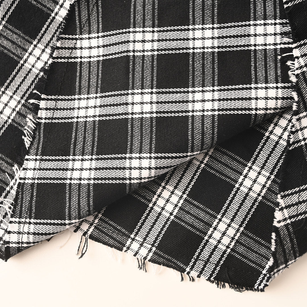 BALENCIAGA Two-Tone Check Frayed Lapel Jacket