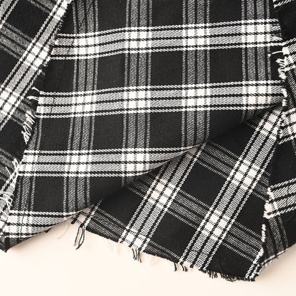 BALENCIAGA Two-Tone Check Frayed Lapel Jacket
