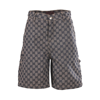 Gucci GG Monogram Denim Shorts – Grey