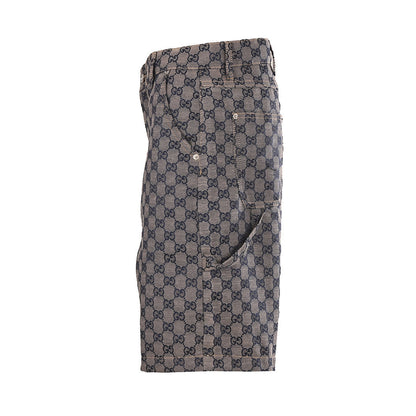 Gucci GG Monogram Denim Shorts – Grey