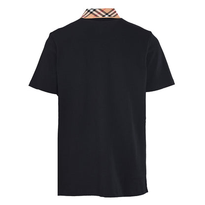 Burberry Short-Sleeve Polo Shirt with Check Collar Detail