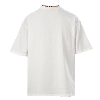 Burberry Check-Trim Neckline & Chest Pocket T-Shirt