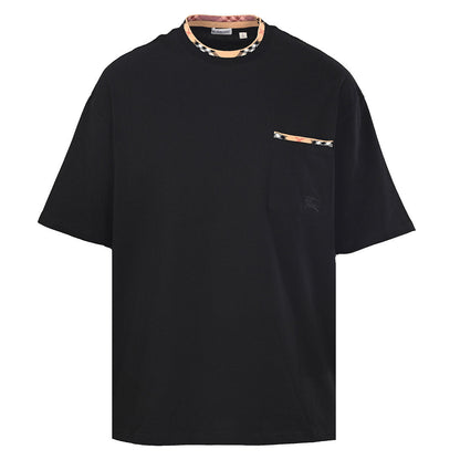 Burberry Check-Trim Neckline & Chest Pocket T-Shirt