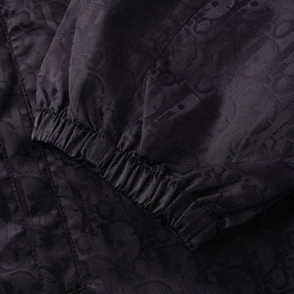 DIOR CD Oblique Tonal Jacquard Hooded Zip Jacket in Black
