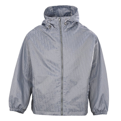 DIOR CD Oblique Tonal Jacquard Hooded Zip Jacket