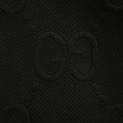 Gucci Black Heavyweight Hooded Full-Zip Jacket with Shoulder Heritage Stripe