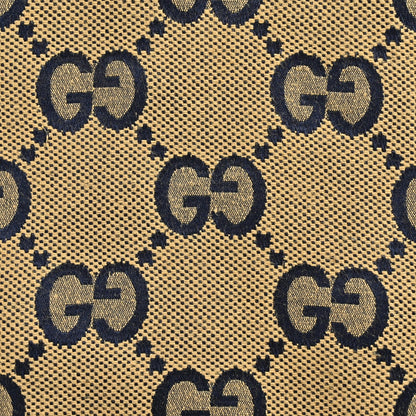 Gucci Camel All-Over Monogram Harrington Jacket with Ribbed Cuffs