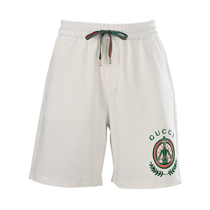 Gucci Crest Emblem Cotton Fleece Shorts – Off-White