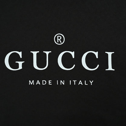 Gucci Black Heavyweight Cotton Serif Logo Print Crewneck Sweatshirt