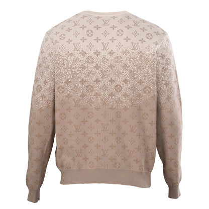 Louis Vuitton Monogram Gradient Jacquard Crewneck Sweater — Camel