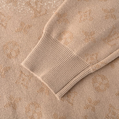 Louis Vuitton Monogram Gradient Jacquard Crewneck Sweater — Camel