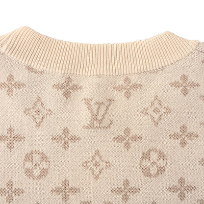 Louis Vuitton Monogram Gradient Jacquard Crewneck Sweater — Camel