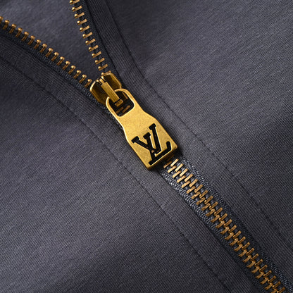Louis Vuitton Pearl Drawstring Zip Hoodie — Slate Blue