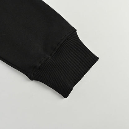 Gucci Black Heavyweight Cotton Hoodie with Raised-Letter Wordmark Print