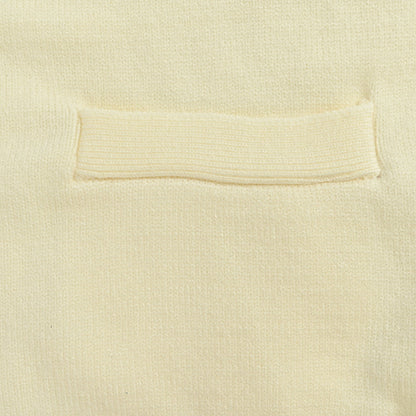 Gucci Ivory Fine Knit V-Neck Cardigan with Patch Pockets