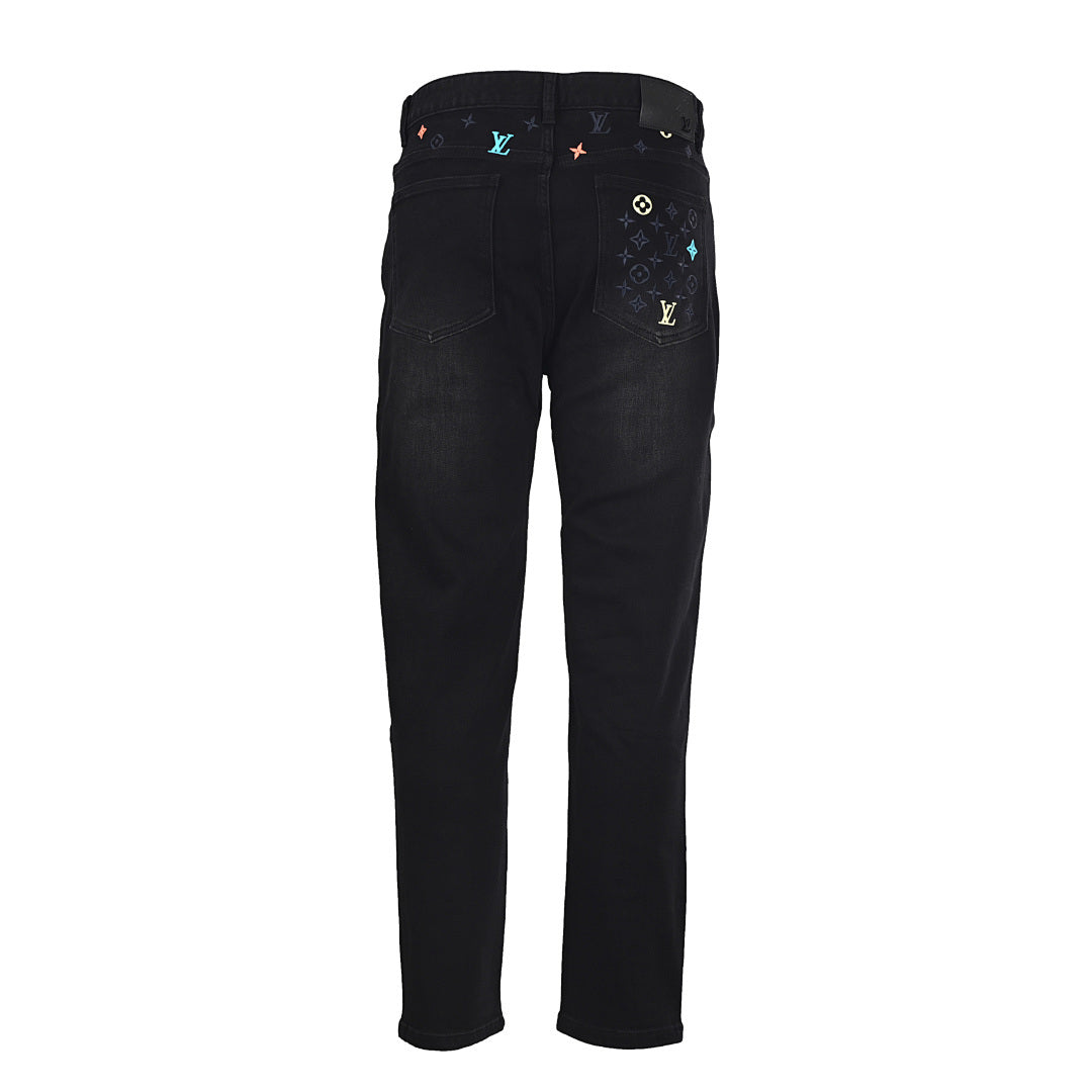 Louis Vuitton Black High-Waisted Straight-Leg Jeans