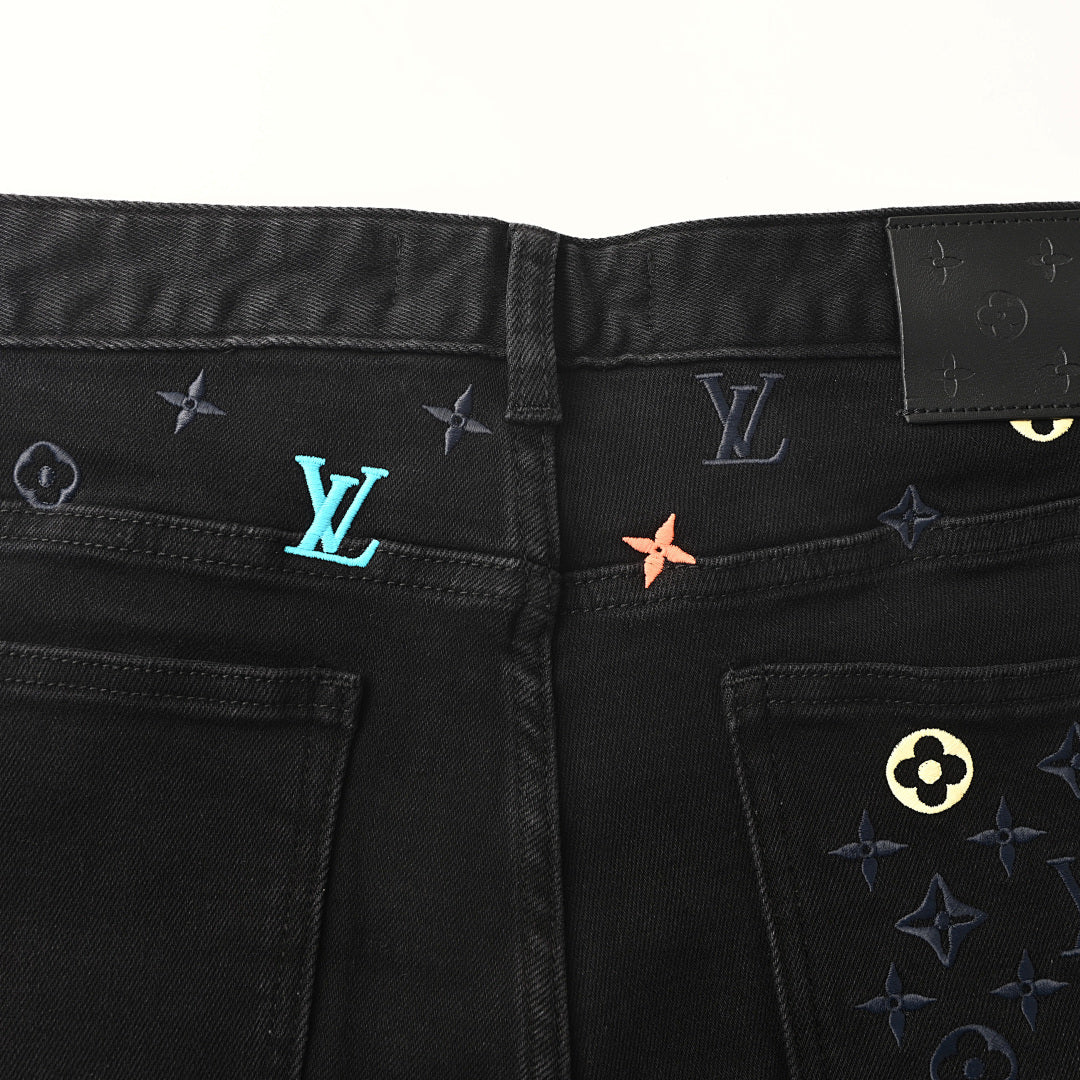 Louis Vuitton Black High-Waisted Straight-Leg Jeans