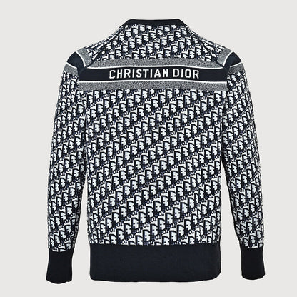 Dior Oblique Jacquard Cashmere Reversible Crewneck Sweater