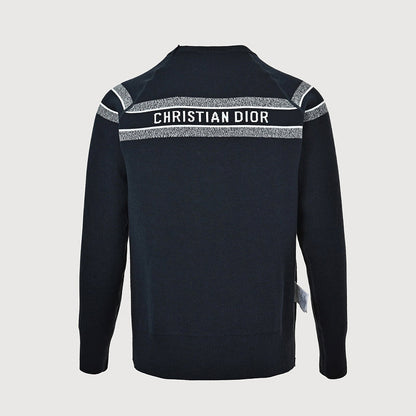 Dior Oblique Jacquard Cashmere Reversible Crewneck Sweater