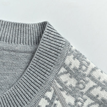 Dior Oblique Jacquard Cashmere Reversible Crewneck Sweater