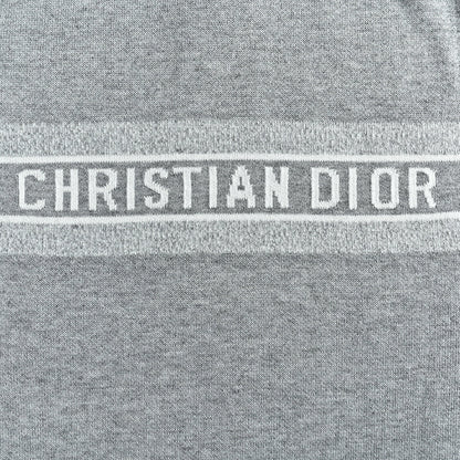 Dior Oblique Reversible Hooded Zip Jacket in Grey Cashmere Knit