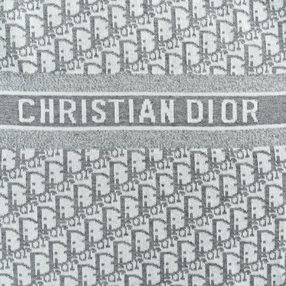 Dior Oblique Reversible Hooded Zip Jacket in Grey Cashmere Knit