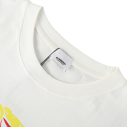 BURBERRY Graffiti Equestrian Knight Print Crew-Neck Short-Sleeve T-Shirt