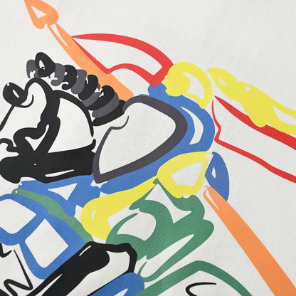 BURBERRY Graffiti Equestrian Knight Print Crew-Neck Short-Sleeve T-Shirt