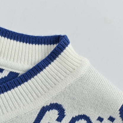 Gucci Ivory All-Over Monogram Jacquard Crewneck Knit Sweater