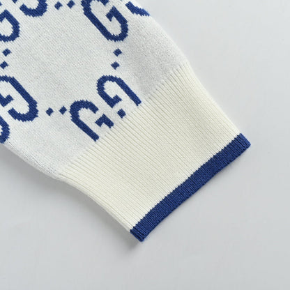 Gucci Ivory All-Over Monogram Jacquard Crewneck Knit Sweater